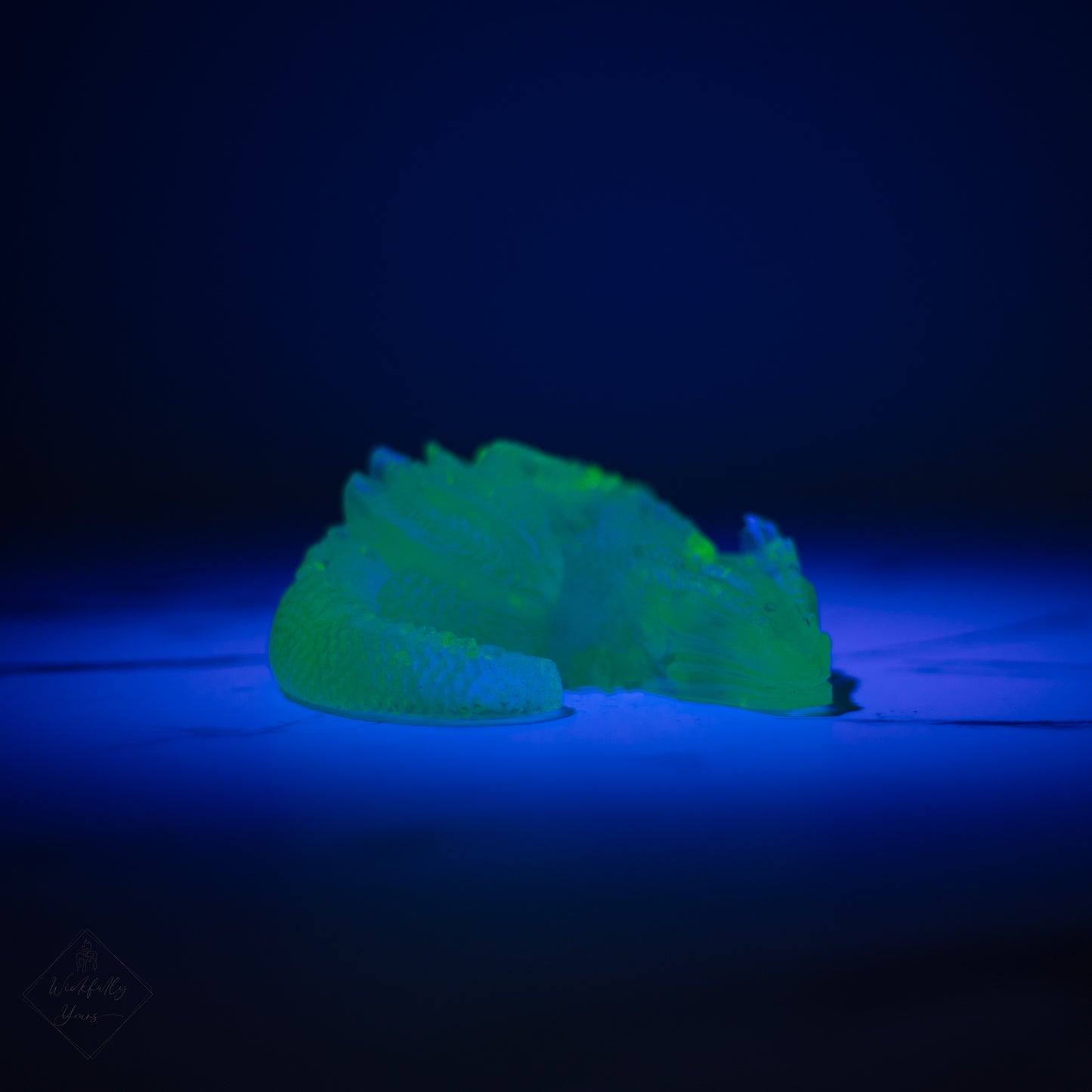 Green Glow Dragon Resin Art Front