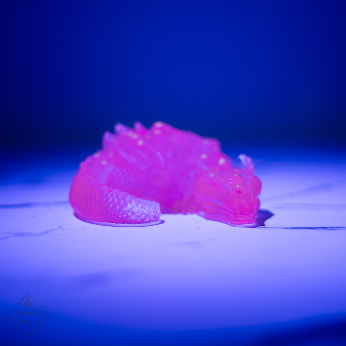 Pink Glow Dragon Resin Art Front
