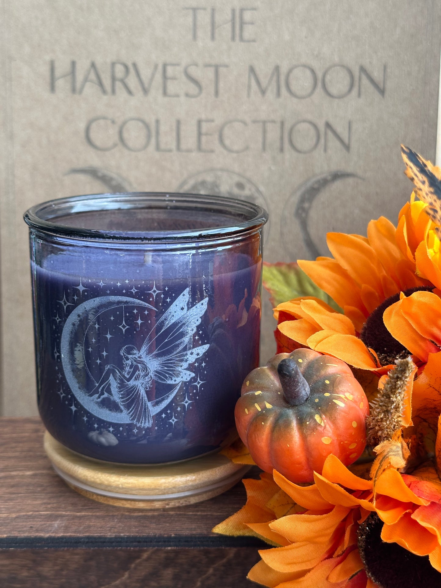 Candle with Fairy design on a 'Harvest Moon