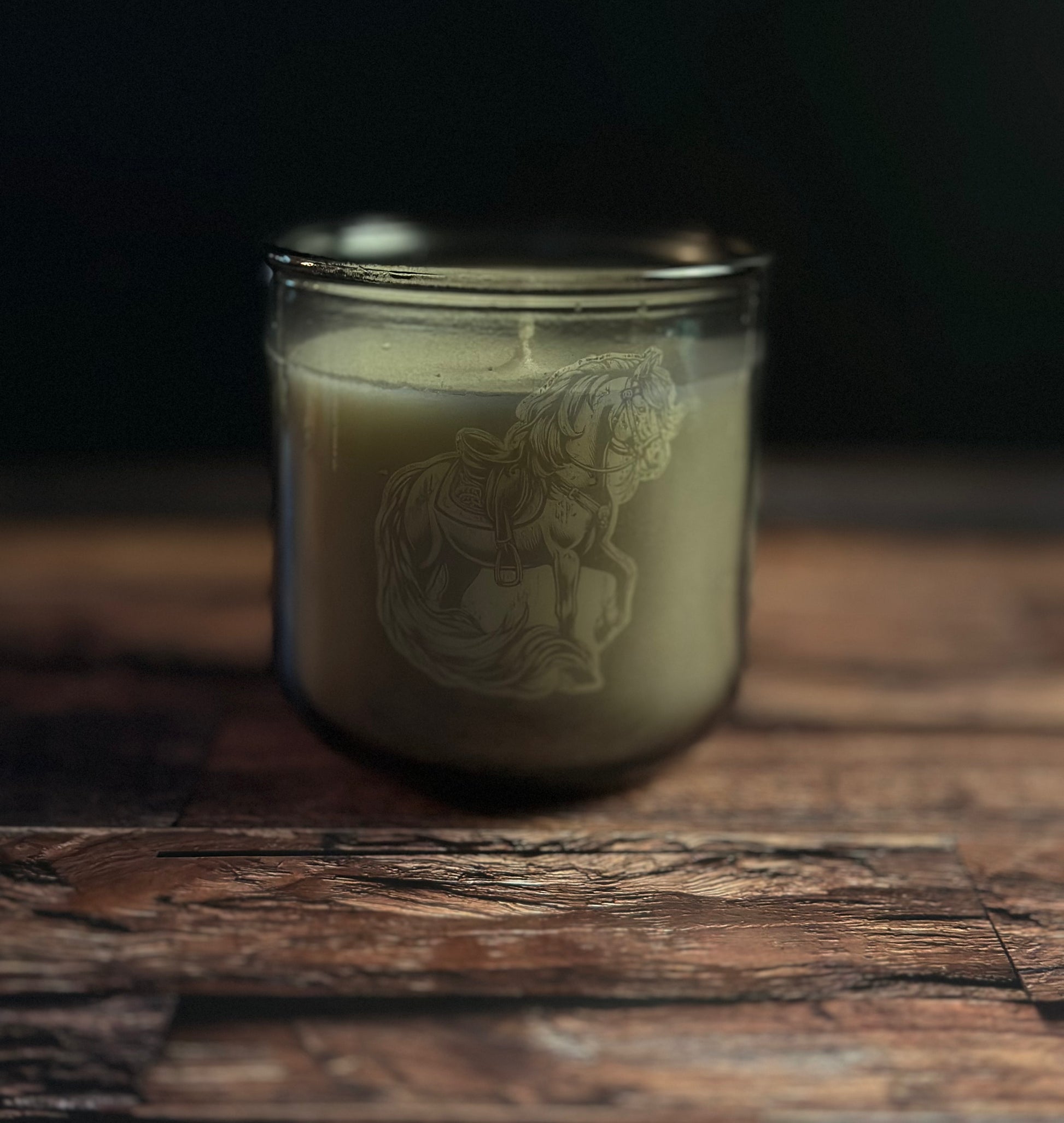 Saddle and Gloves Scented Candle Front